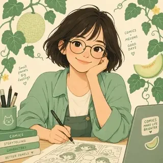 林夏作者头像插画,温柔日常 / 轻幻想风格