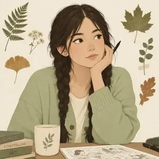 北枝作者头像插画,文艺幻想 / 悬疑治愈风格
